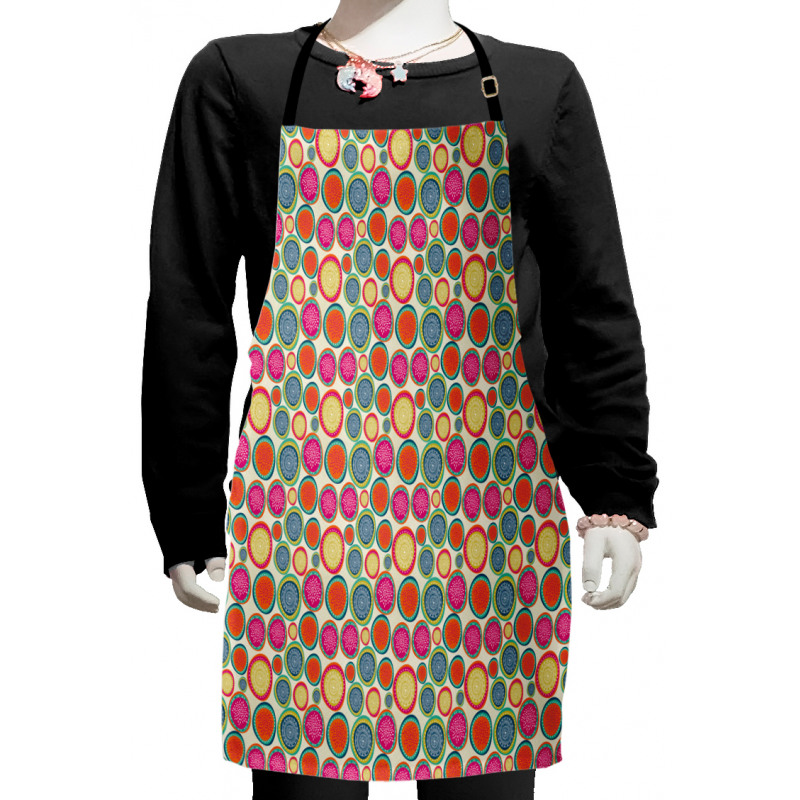 Doodle Floral Motifs Kids Apron