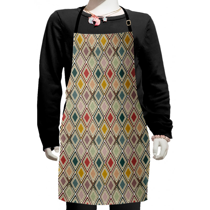 Colorful Dotted Squares Kids Apron