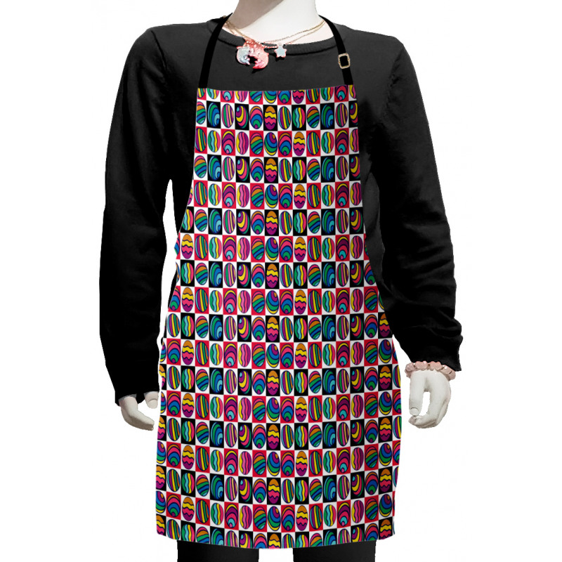 Checkered Doodle Eggs Kids Apron