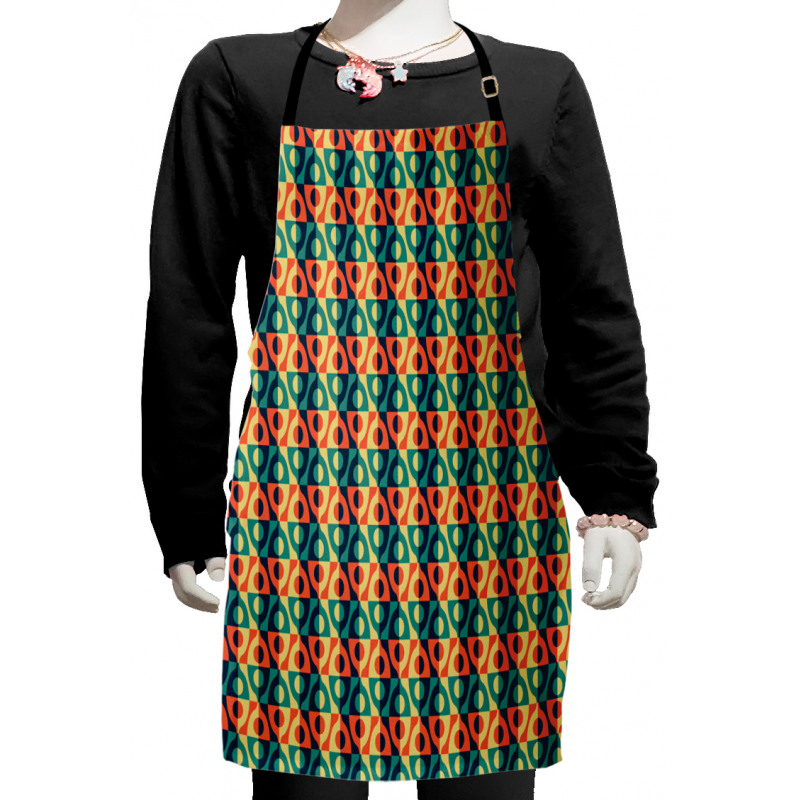 Grid Style Square Pattern Kids Apron