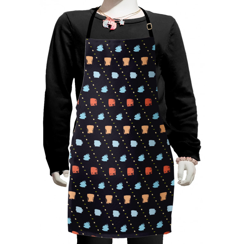 Hand Drawn Retro Image Kids Apron