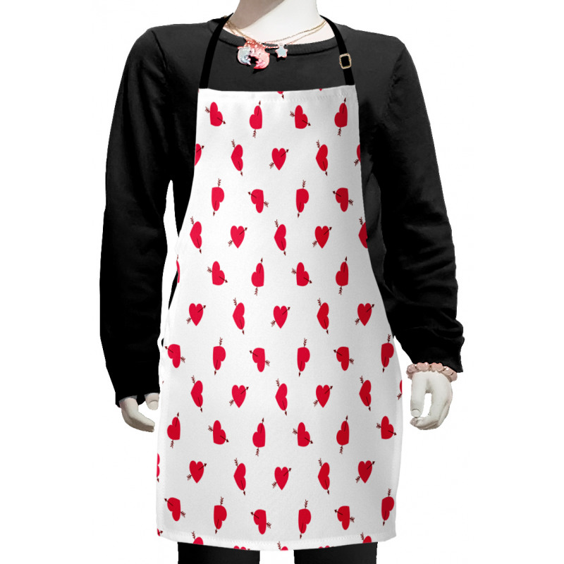 Cartoon Hearts Love Kids Apron