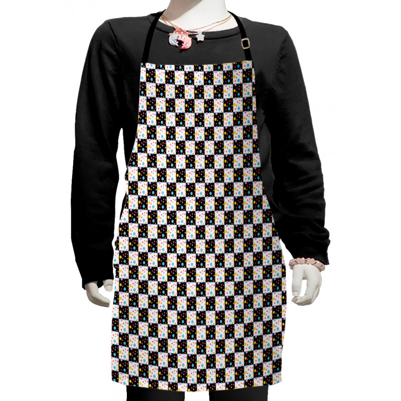 Checkered Dotted Tile Kids Apron