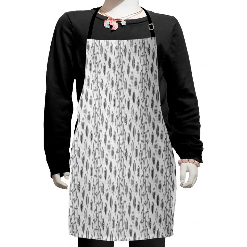 Greyscale Foliage Abstract Kids Apron