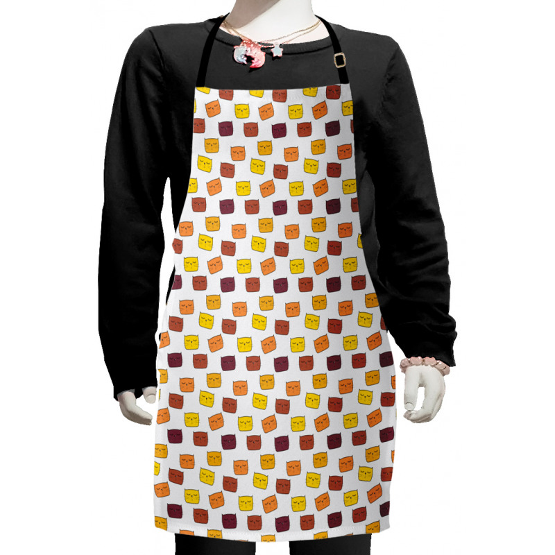 Hand Drawn Feline Portrait Kids Apron