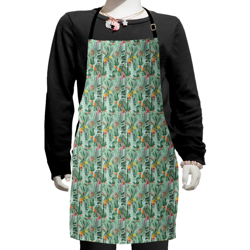 Pink Tulips Foliage Kids Apron