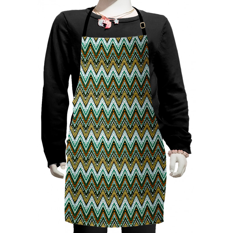 Boho Zigzag Lines Kids Apron