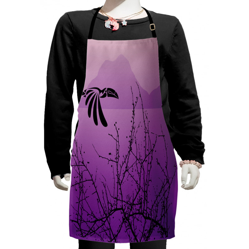 Hornbill Silhouette Kids Apron