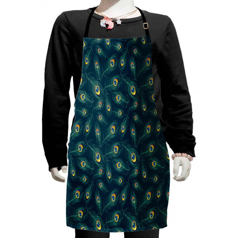 Exotic Peacock Design Kids Apron