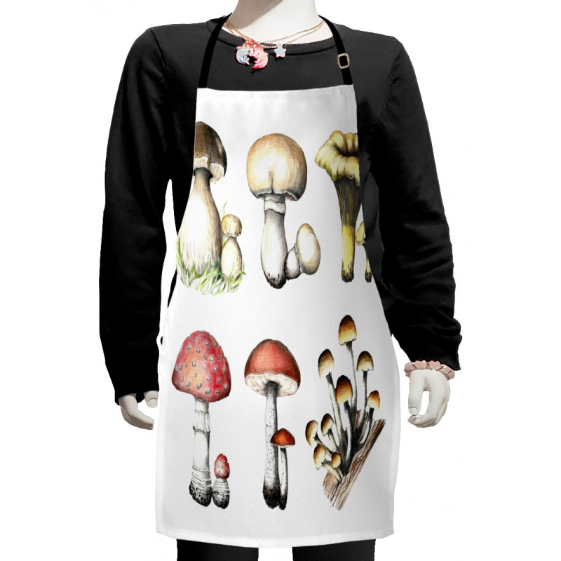 Hand Drawn Fungus Kids Apron