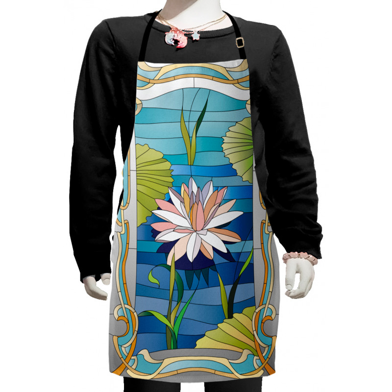 Stained Glass Lotus Kids Apron