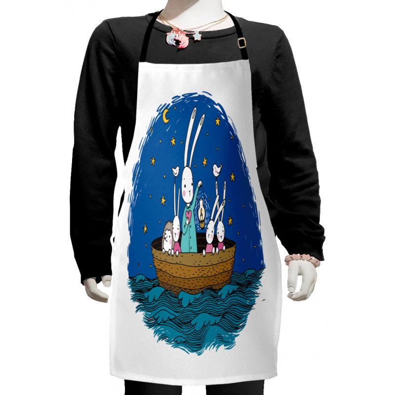 Bunnies Hedgehog in a Boat Kids Apron