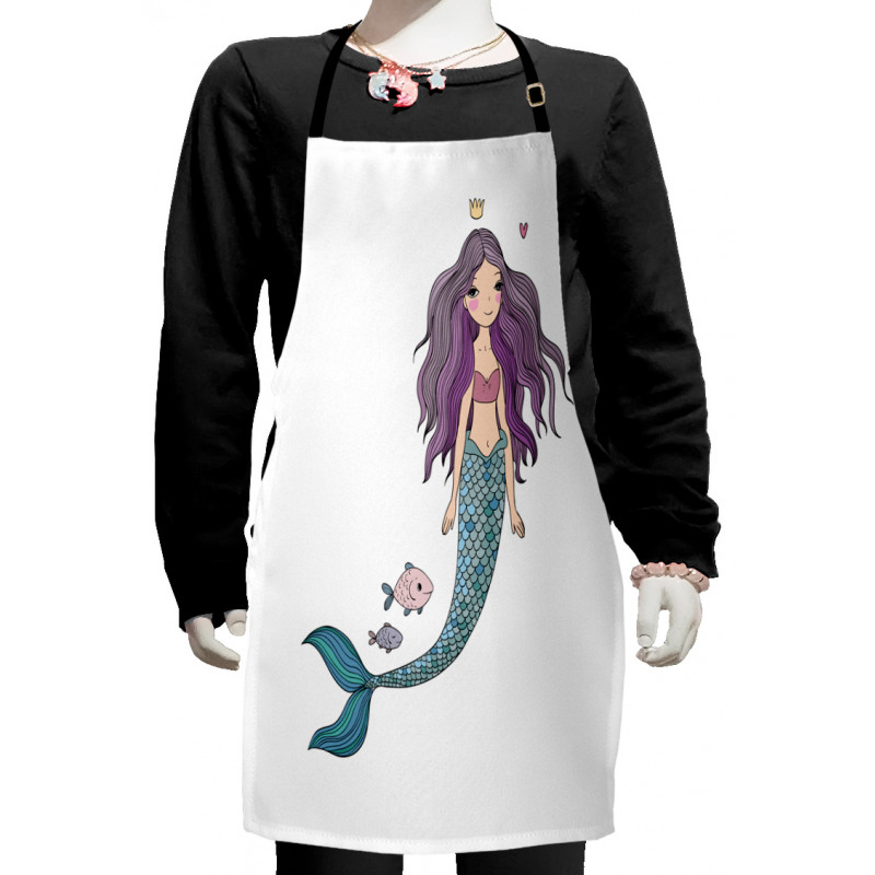 Cartoon Mermaid Princess Kids Apron