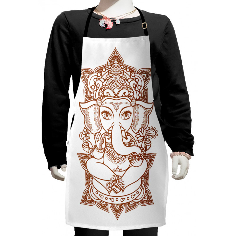 Asian Figure Symbol Boho Kids Apron