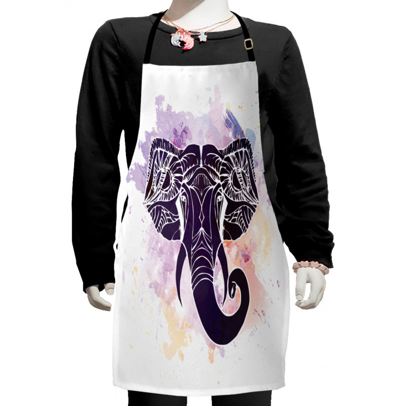 Watercolor Elephant Kids Apron