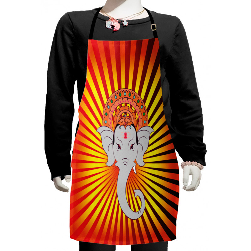 Retro Figure Mandala Kids Apron