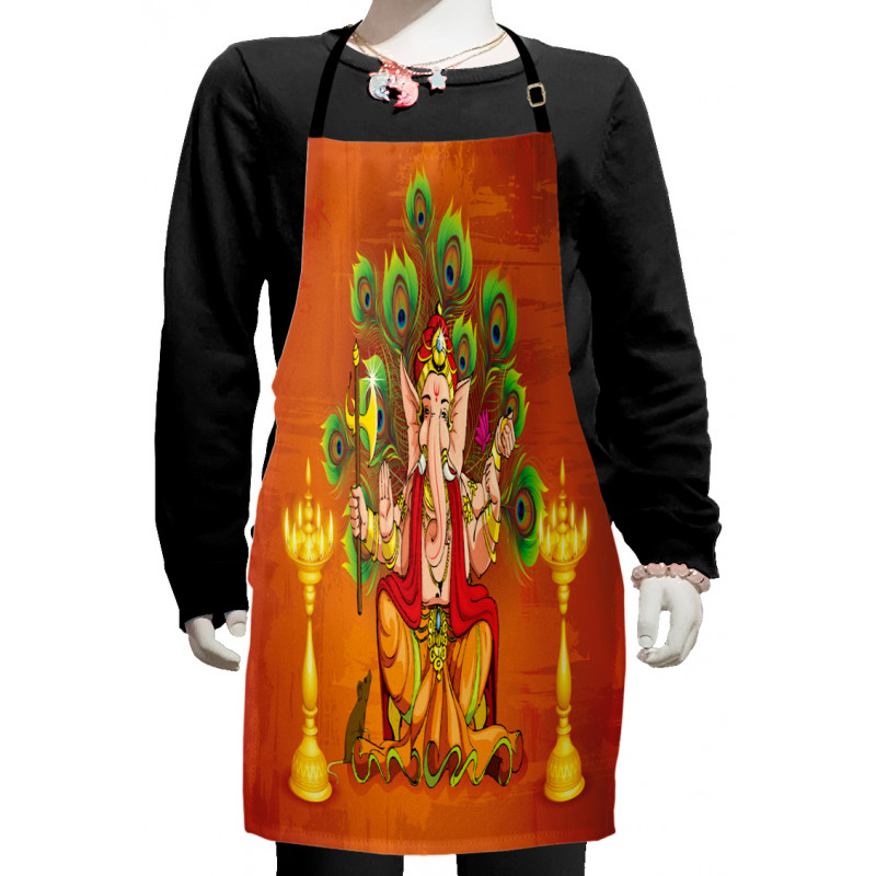 Asian Throne and Peacock Kids Apron