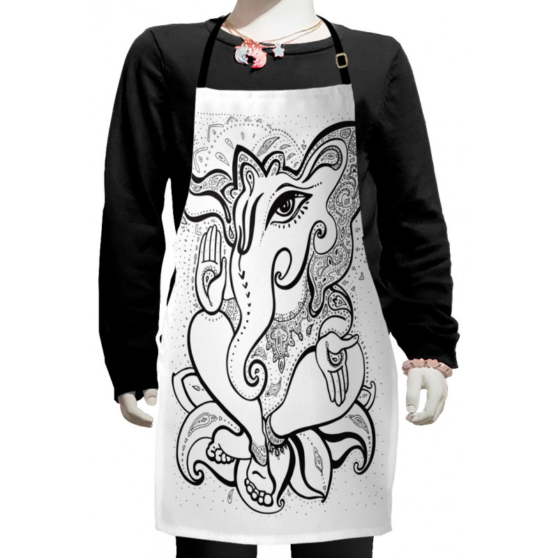 Oriental Symbol Elephant Kids Apron