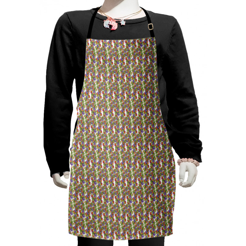 Monochrome Blooming Flora Kids Apron