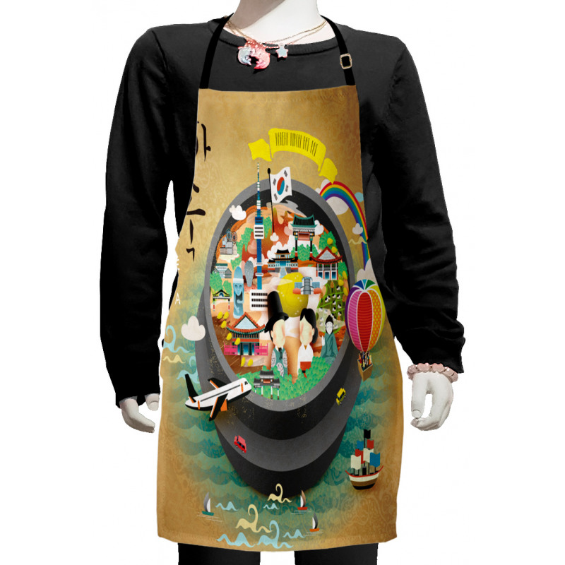 Cartoon Style Khimchi Pot Kids Apron