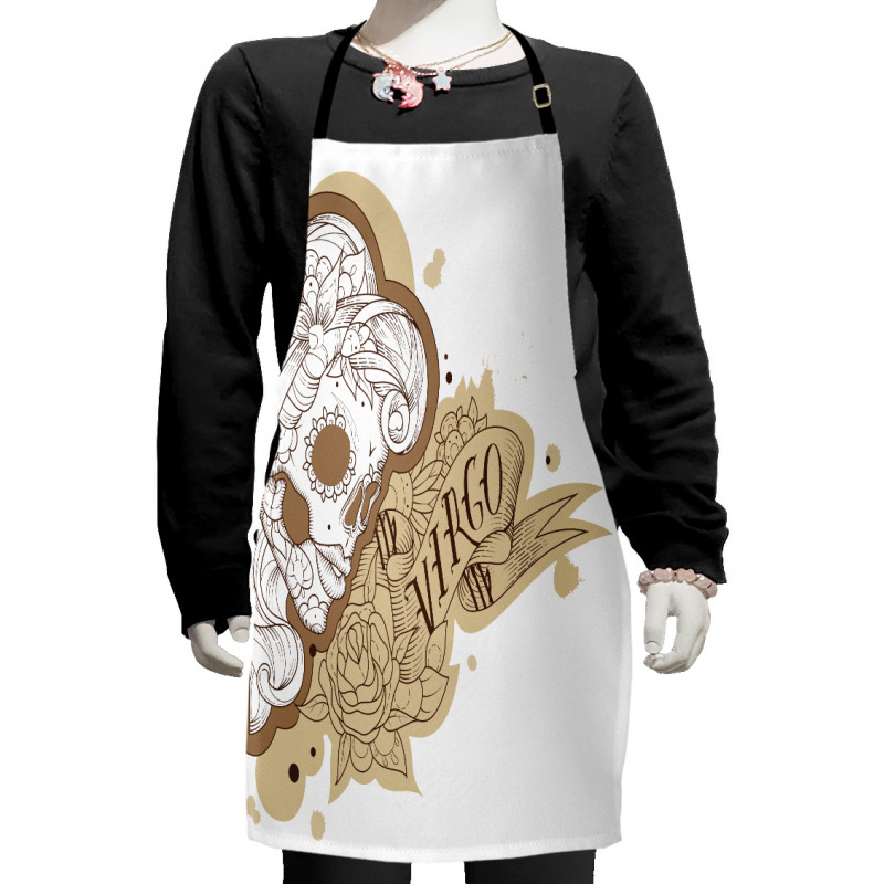 Gothic Lady Skull Kids Apron