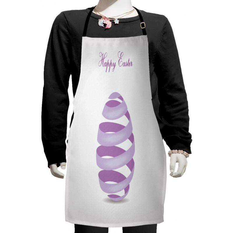 Ornate Ribbon Egg Shape Kids Apron