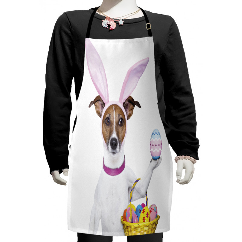 Dog as Easter Bunny Kids Apron