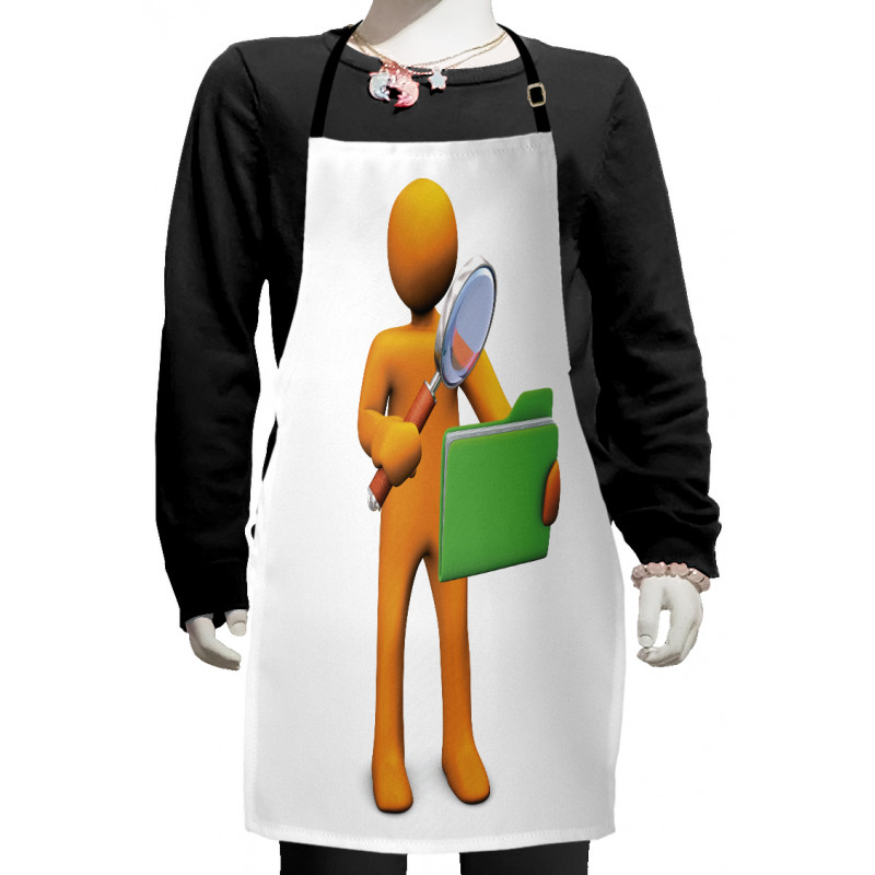 Man and Folder Kids Apron