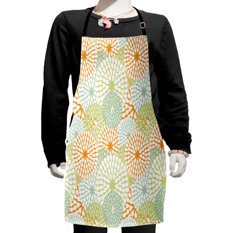 Abstract Retro Flowers Kids Apron