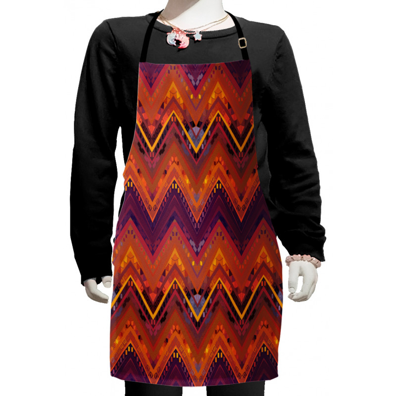 Native Zigzag Ornament Kids Apron