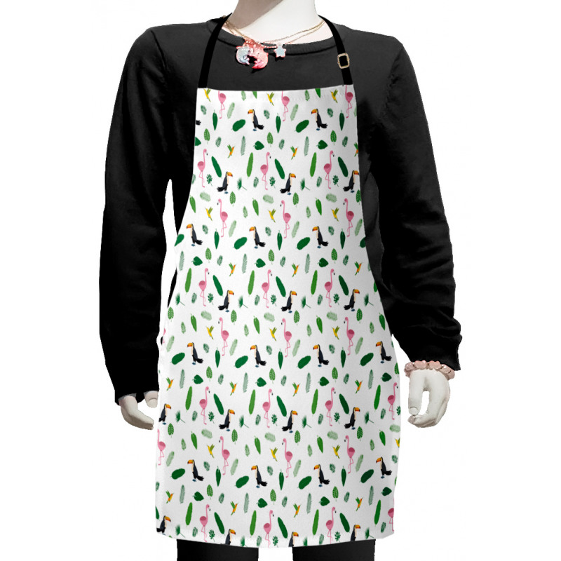 Flamingos Toucans Birds Kids Apron