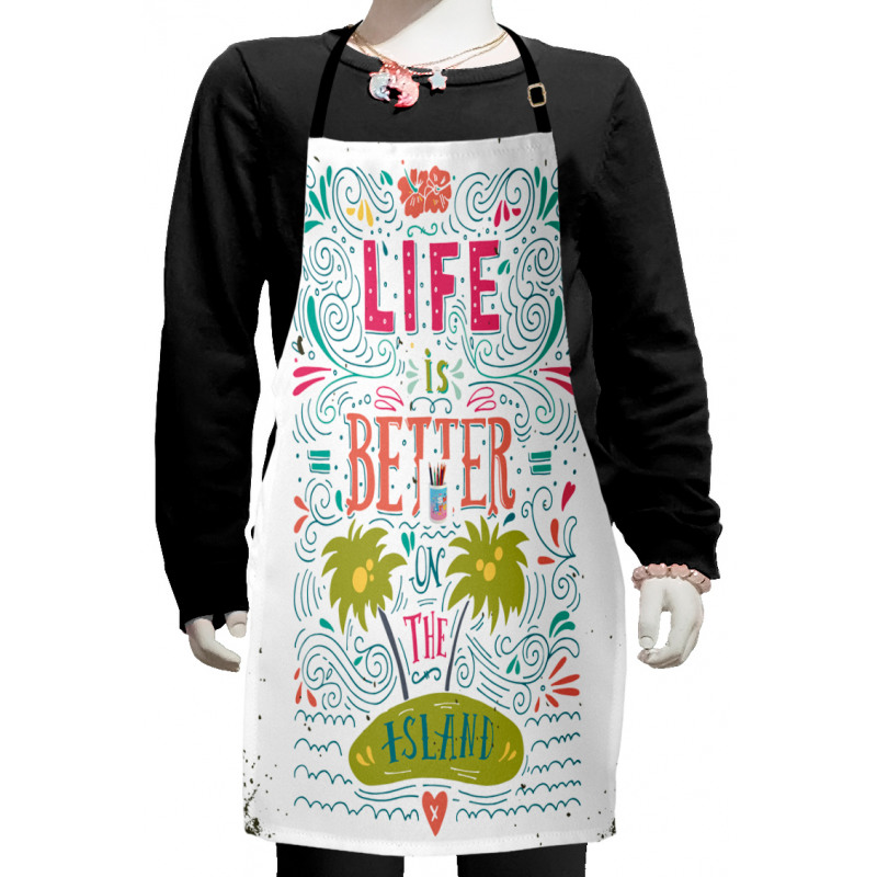 Doodle Floral Island Kids Apron