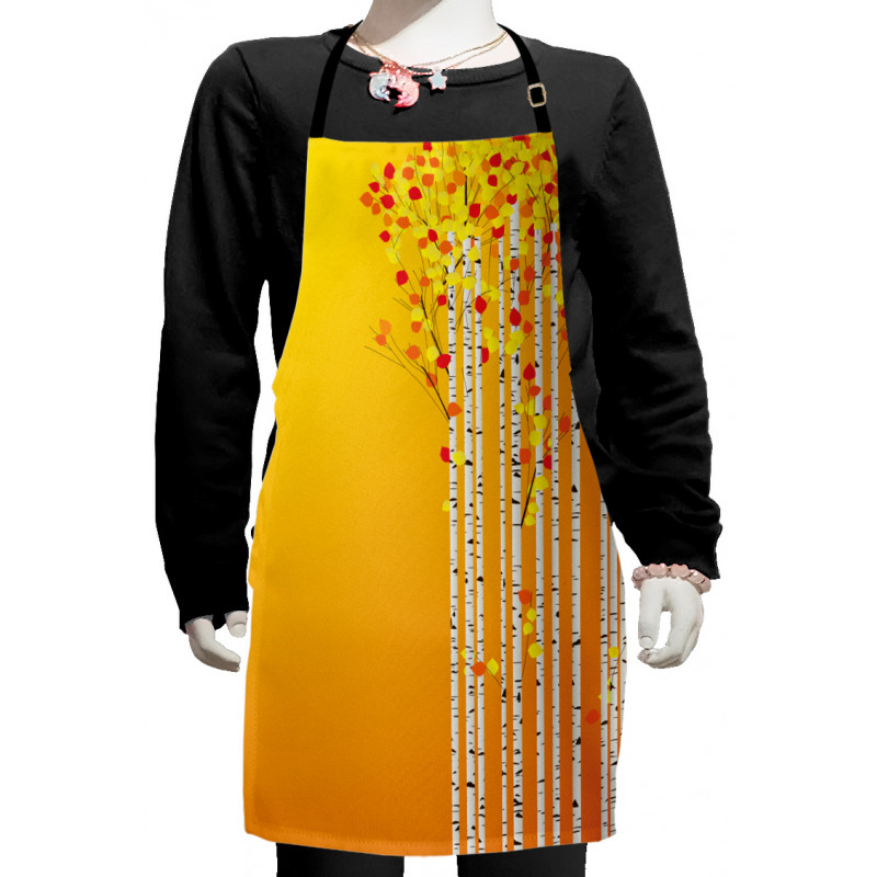 Autumn Season Birch Foliage Kids Apron