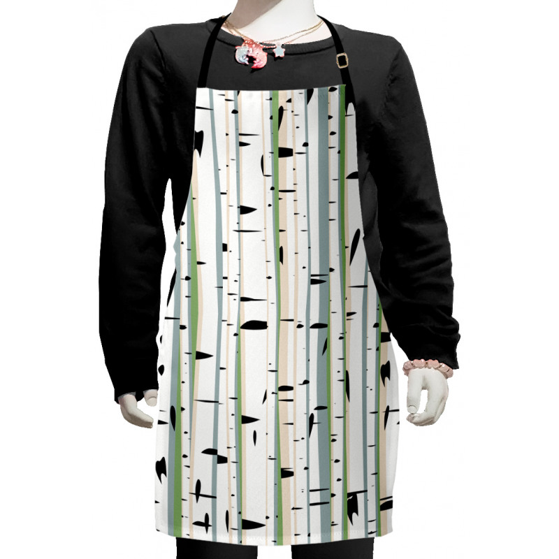 Trunks of Birches Pattern Kids Apron