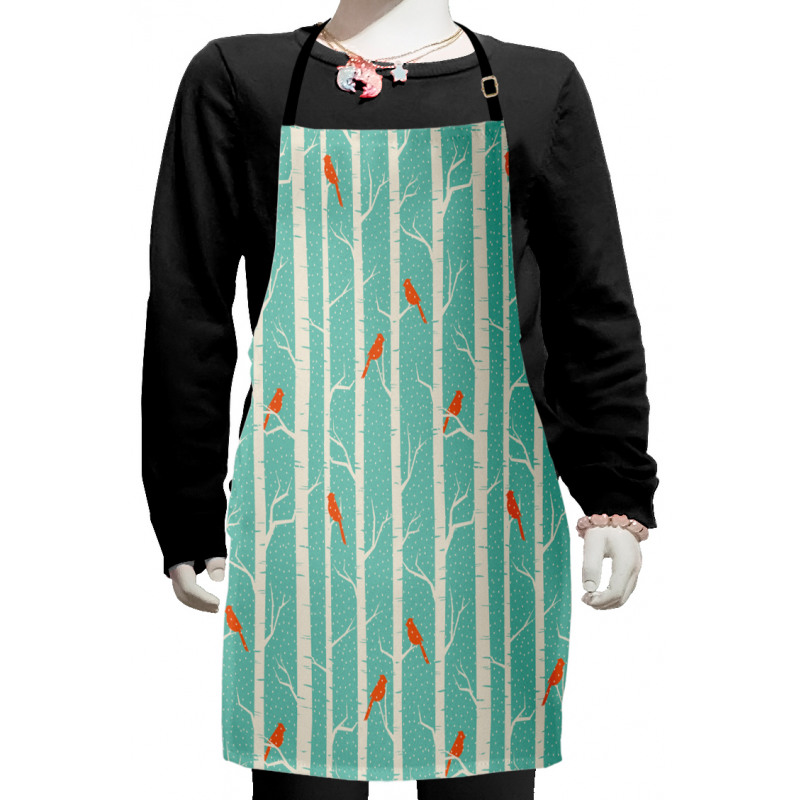 Dotted Tree and Birds Kids Apron