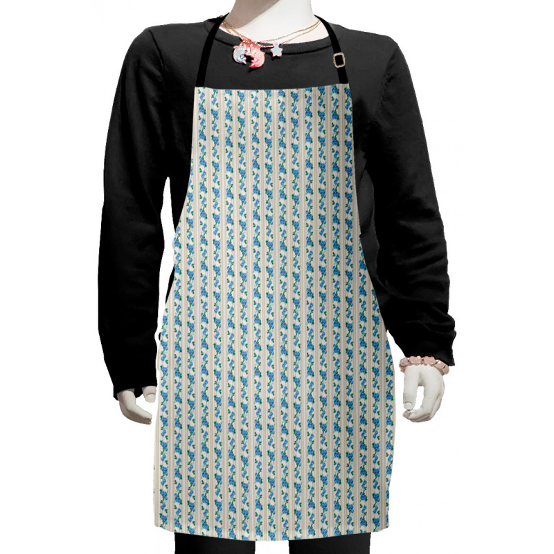 Retro Stripes Roses Kids Apron