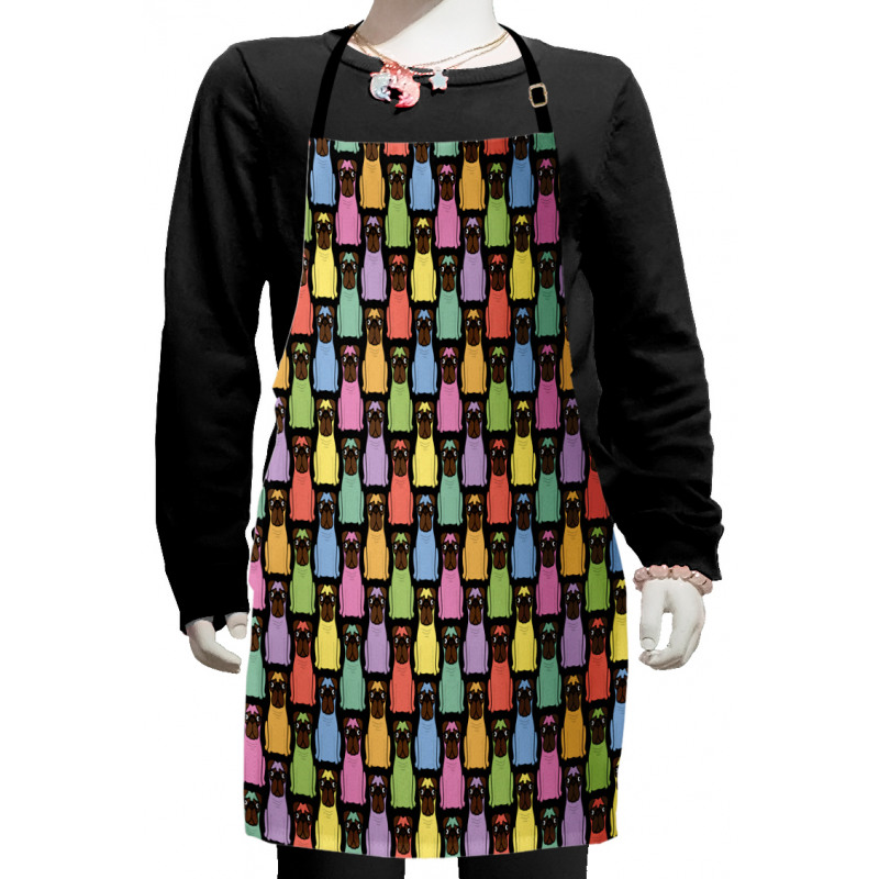 Colorful Cartoon Dogs Kids Apron