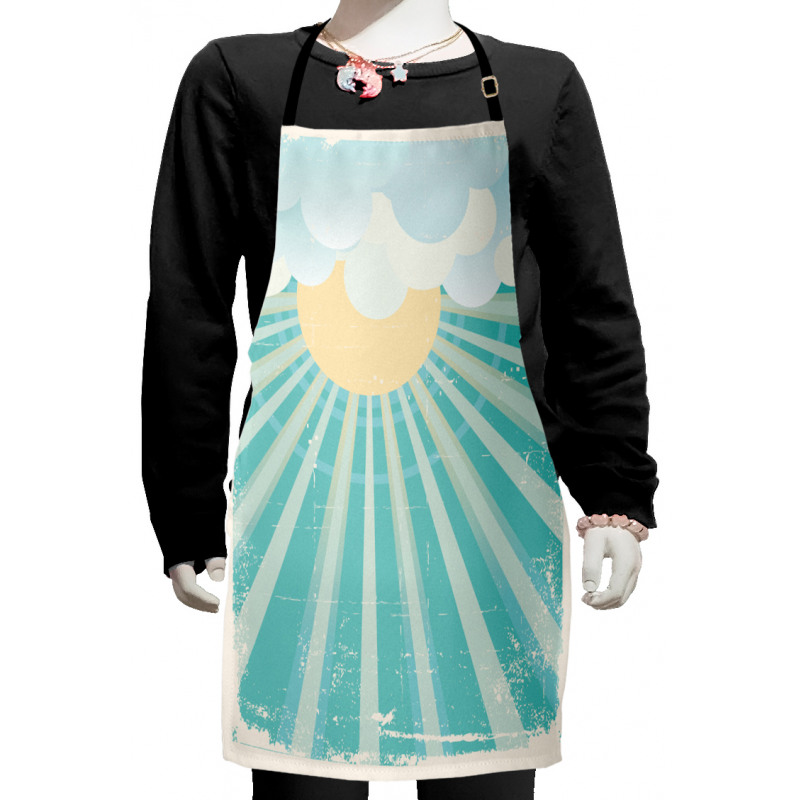 Sun Rays Clouds Kids Apron