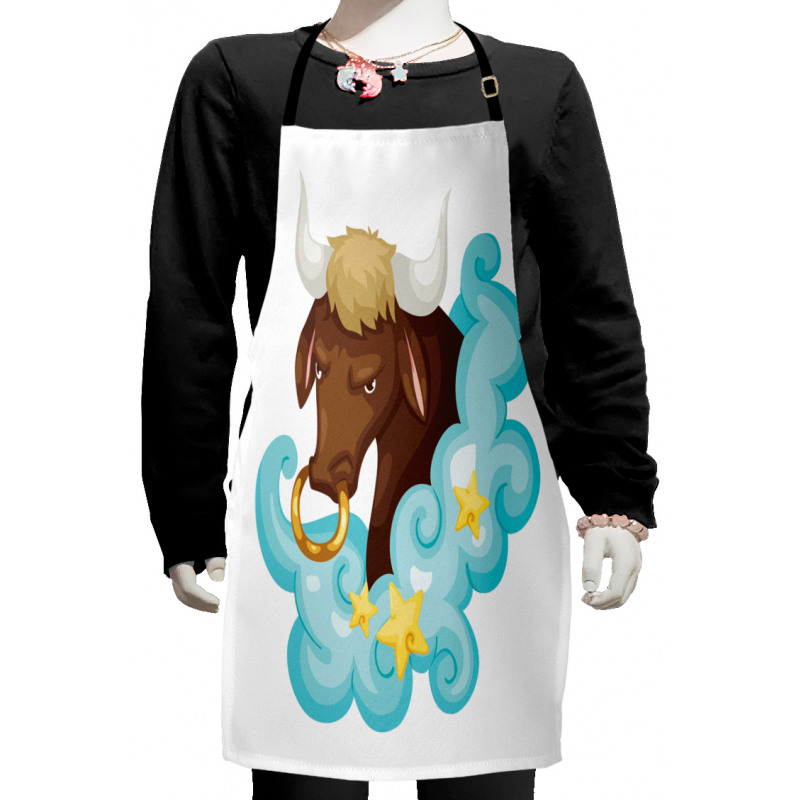 Bull Cloud Stars Kids Apron