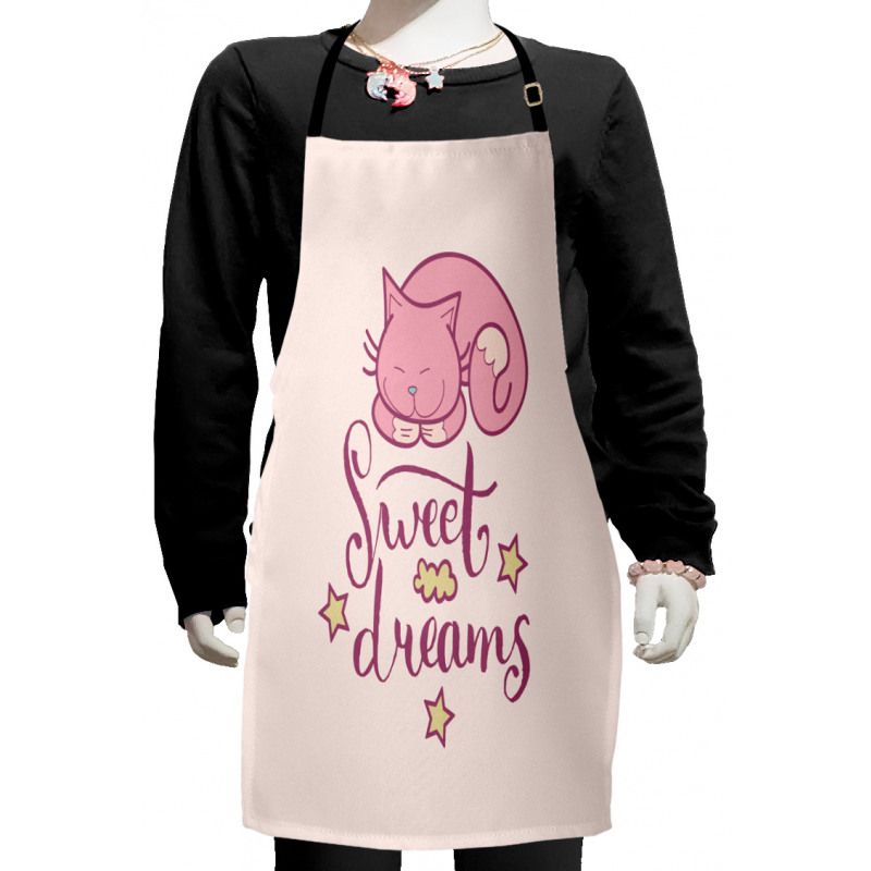 Cartoon Cat Stars Kids Apron