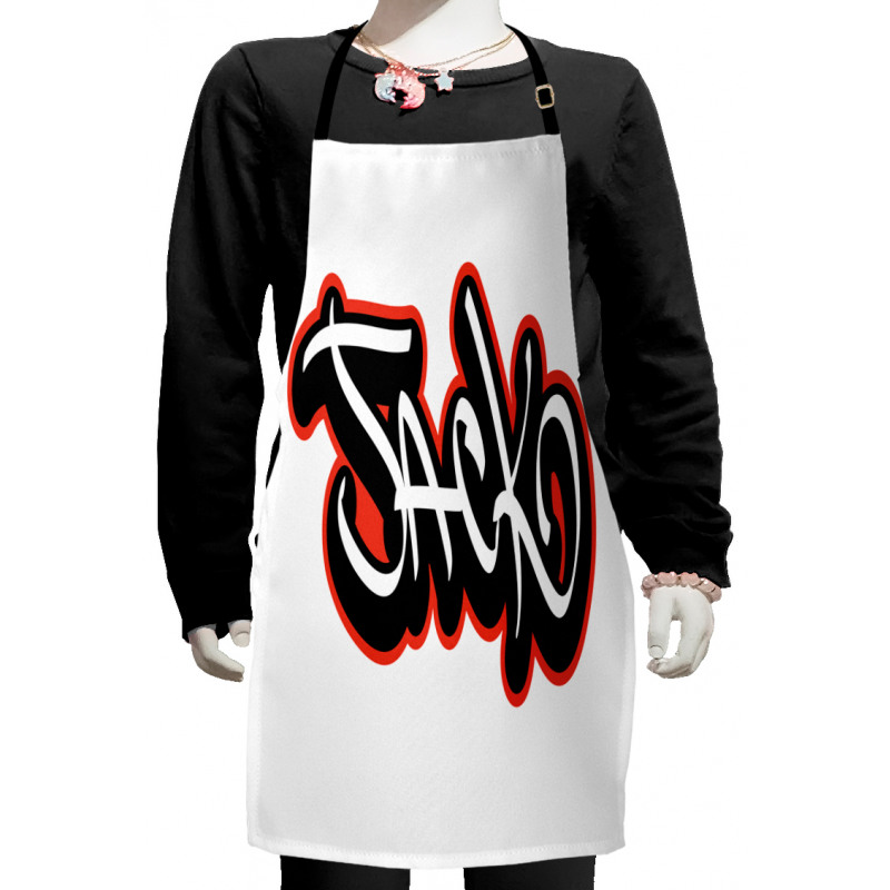 Graffiti Font Male Name Kids Apron