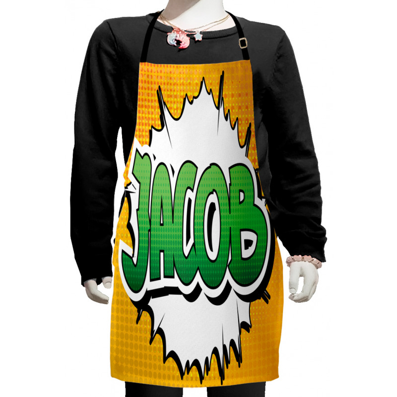 Male Name Comic Burst Kids Apron