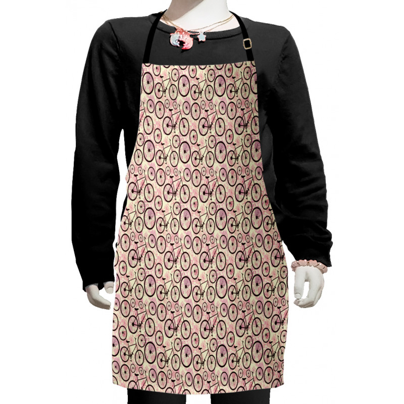 Pink Flowers Doodle Kids Apron