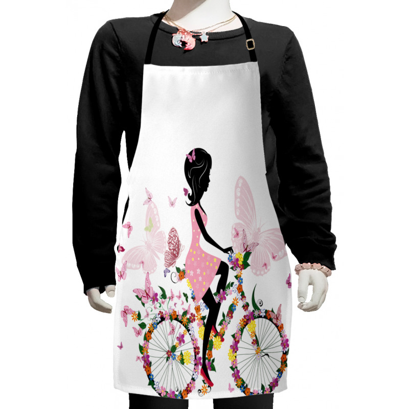 Girl Flower Butterflies Kids Apron