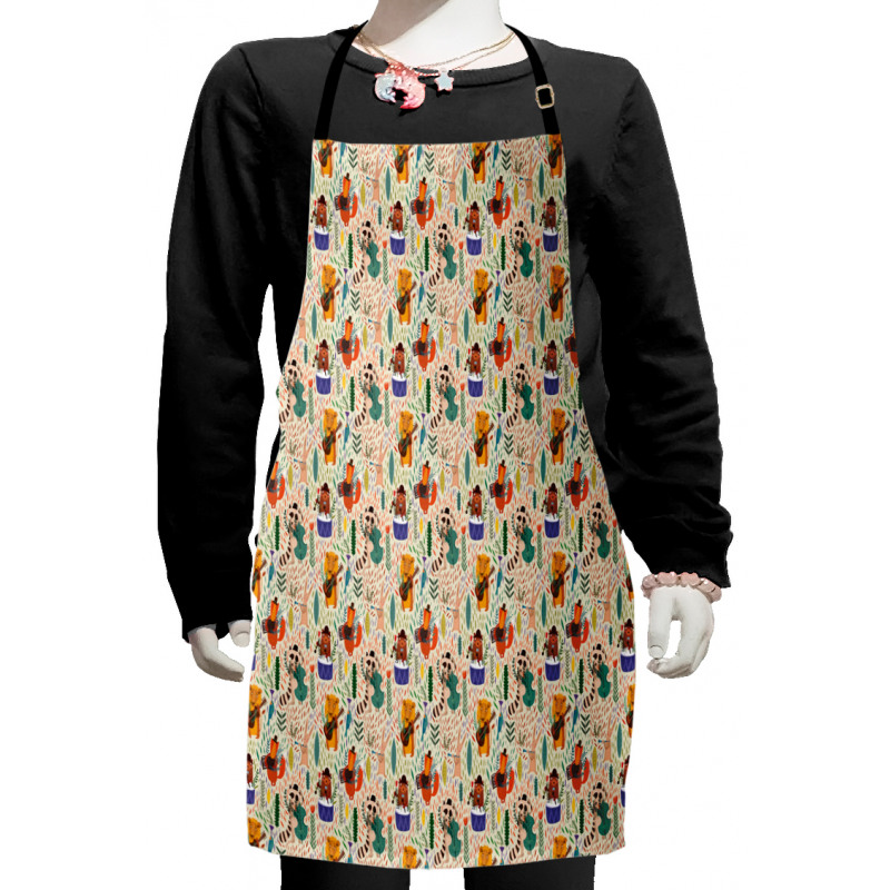 Jungle Band Lion Bear Kids Apron