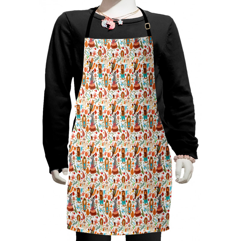 Forest Foliage Animals Kids Apron