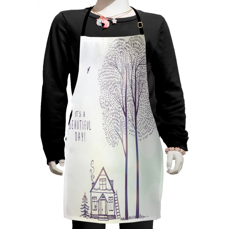 Sketch Country House Kids Apron