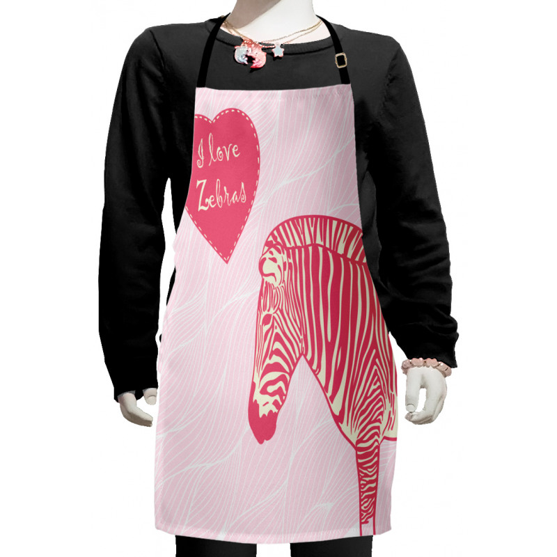 I Love Zebras Words Kids Apron