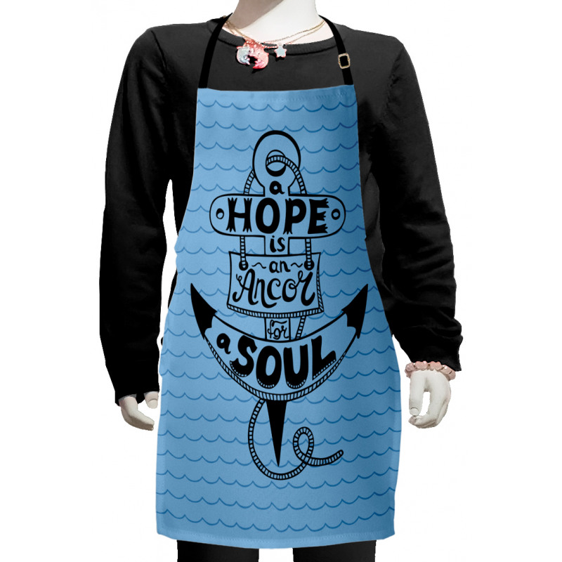 Anchor in the Wavy Ocean Kids Apron