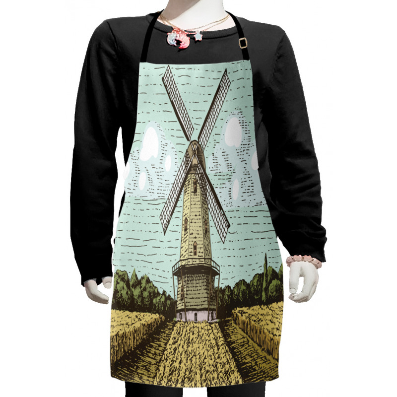 Windmill and Farmland Kids Apron